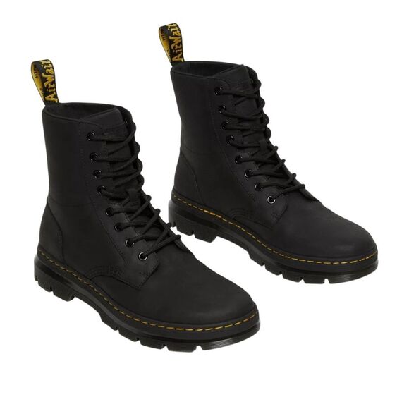 Dr. Martens Combs Leather Casual Combat Boots - Picture 1 of 9